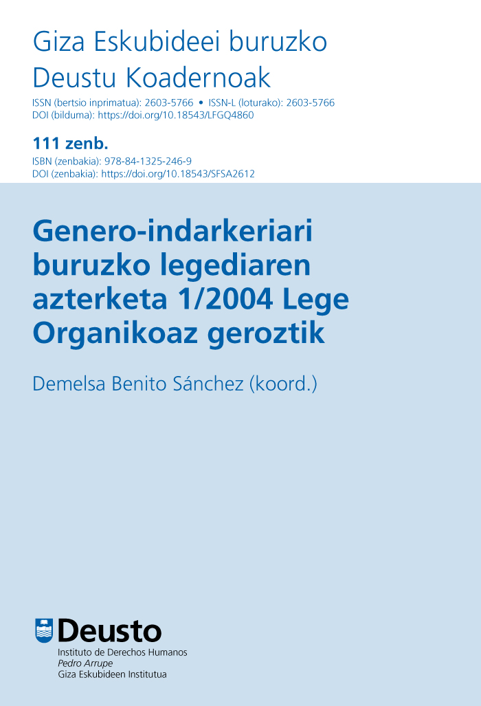 Genero-indarkeriari buruzko legediaren azterketa 1/2004 Lege Organikoaz geroztik